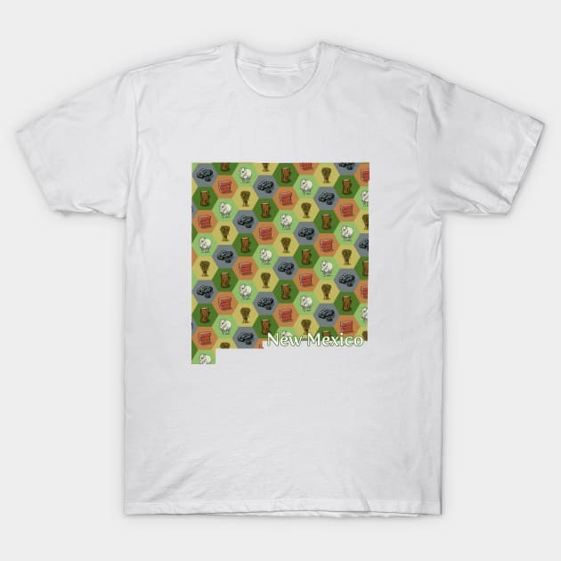 New Mexico State Map Board Games T-Shirt by adamkenney